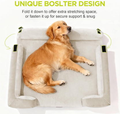 Extra Large Dog Bed, Orthopedic XL Washable Memory Foam Bed for Big Dogs Waterproof Pet Couch Sofa Bolster with Removable Cover, Non-Slip Bottom, Tennis Ball Toy, 42x30