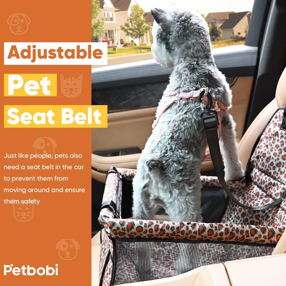 Petbobi Small Dog Car Seat, Dog Car Booster Seat for Small Medium Dogs 5-15 lbs, Foldable Front Seat Safety with Sturdy PVC Tube Frame, Breathable Mesh, Grey