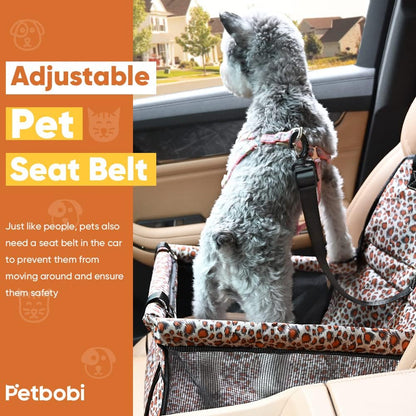 Petbobi Small Dog Car Seat, Dog Car Booster Seat for Small Medium Dogs 5-15 lbs, Foldable Front Seat Safety with Sturdy PVC Tube Frame, Breathable Mesh, Grey