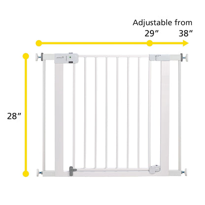 Safety 1st Easy Install Baby Gate for Doorways, Auto-Close Pressure-Mounted Magnetic Latch, Indoor Dog Gates, No Drilling, Fits 29"-38", Grey