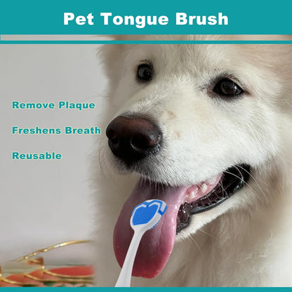Dog Toothbrush Kit, 360-Degree Finger Three-Sided Design, Replaceable Brush Heads, Easy Teeth Cleaning and Dental Care (20 Pack)