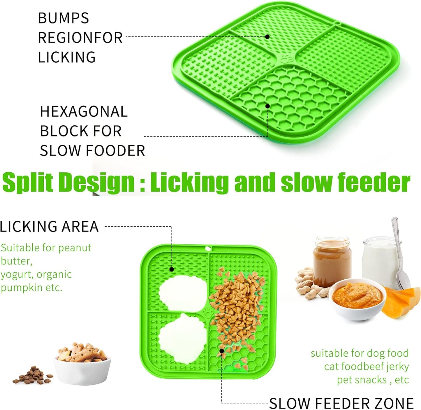 Honomastry Lick Mat for Dogs, Premium Lick Pad with Suction Cups for Dog Anxiety Relief, Slow Feeder Dog Bowls, Bathing, Grooming and Training.
