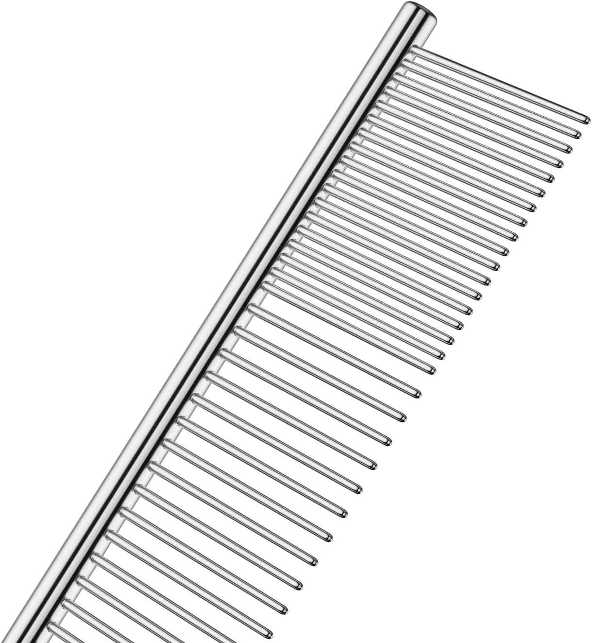 Andis 65730 Stainless-Steel Comb for Knots, Mats & Loose Hair Removal - Effective Dematting Tool, Comfortable, Lightweight, Portable & Safe for Dogs, Cats & Pets – Silver, 7-1/2-Inch