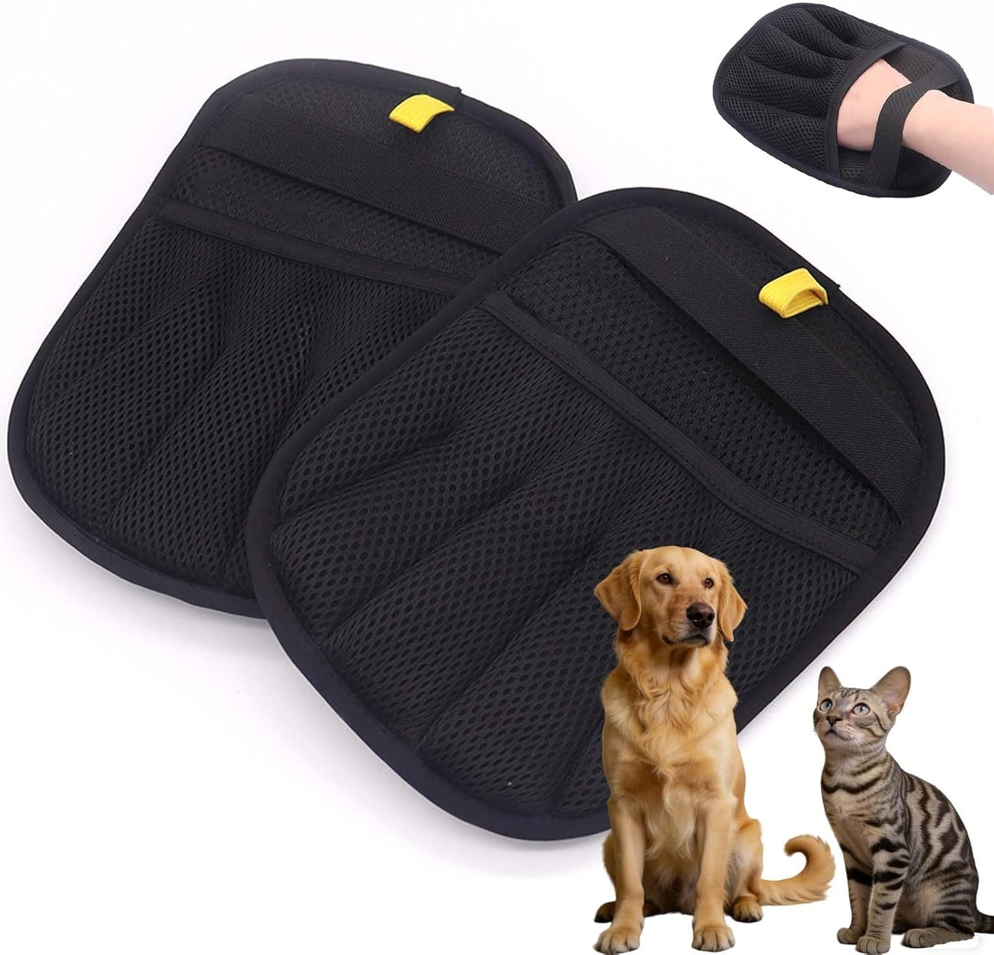 Pet Hair Removal Glove for Dogs and Cats, Reusable 5-Finger Electrostatic Pet Hair Remover, Washable Grooming & Cleaning Glove for Couch, Carpet, Clothing, Car Seats