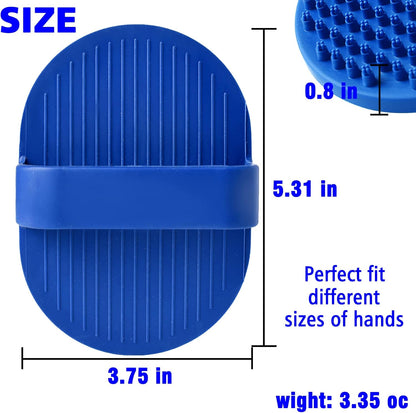 Dog Grooming Brush, Pet Shampoo Bath Brush Shedding Soothing Massage Rubber Comb with Adjustable Ring Handle for Long Short Haired Dogs and Cats 2pcs