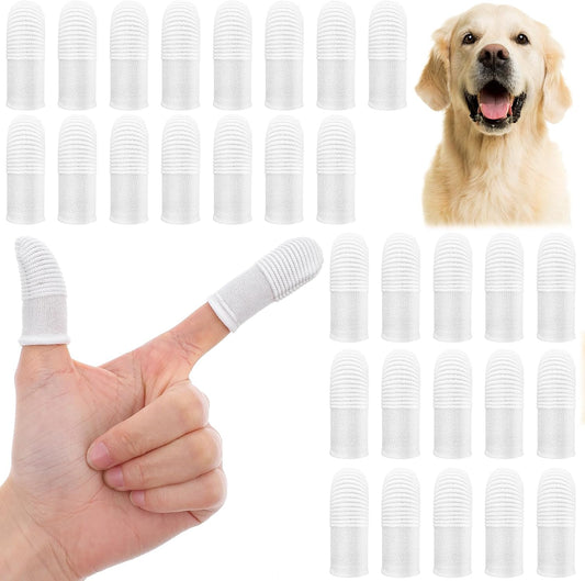 CIATBYYJ 30Pcs Dog Toothbrush Finger, Soft Fabric Finger Toothbrush for Dogs Cats, Washable & Reusable Cat Teeth Cleaning Wipes Toothbrushes Fingers Dental Wipes Care Remove Stain