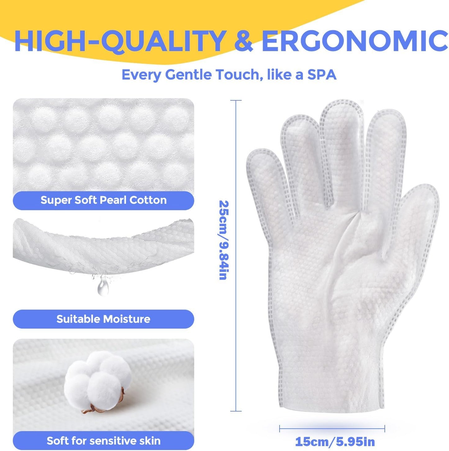 Pet Cleaning Glove Wipes for Dogs & Cats, Hypoallergenic Deodorizing Disposable Bathing Wipes,No-Rinse Grooming Wipes, Extra Thick,Perfect for Pet Dry Cleaning,Daily Care and Travel,24 pcs