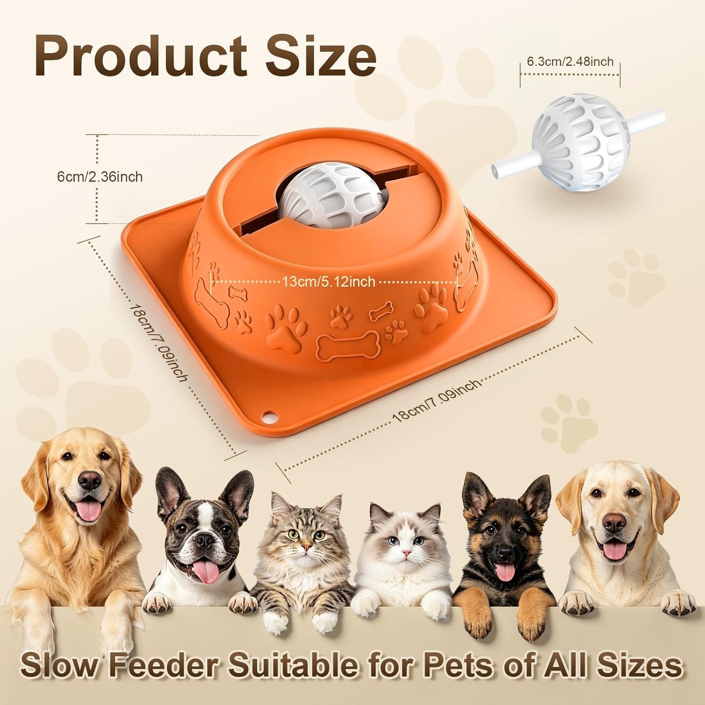 Slow Feeder Dog Bowl for Liquid Treats, Anti-Slip Lick Bowl, Bone Broth and Yogurt Puzzle Feeder, No Spill Pet Bowl Pup Lick Toy for Large Medium Small Dogs and Cats, Anxiety Relief, Blue