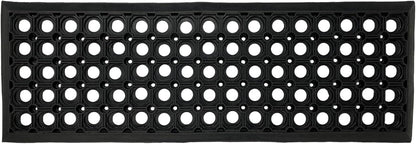 Ottomanson Outdoor Rubber Stair Treads – Ribbed Heavy-Duty Non-Slip Stair Mats – Best Grip on Concrete, Brick & Textured Step – Fastening Recommended for Wooden & RV Steps, Pack of 5