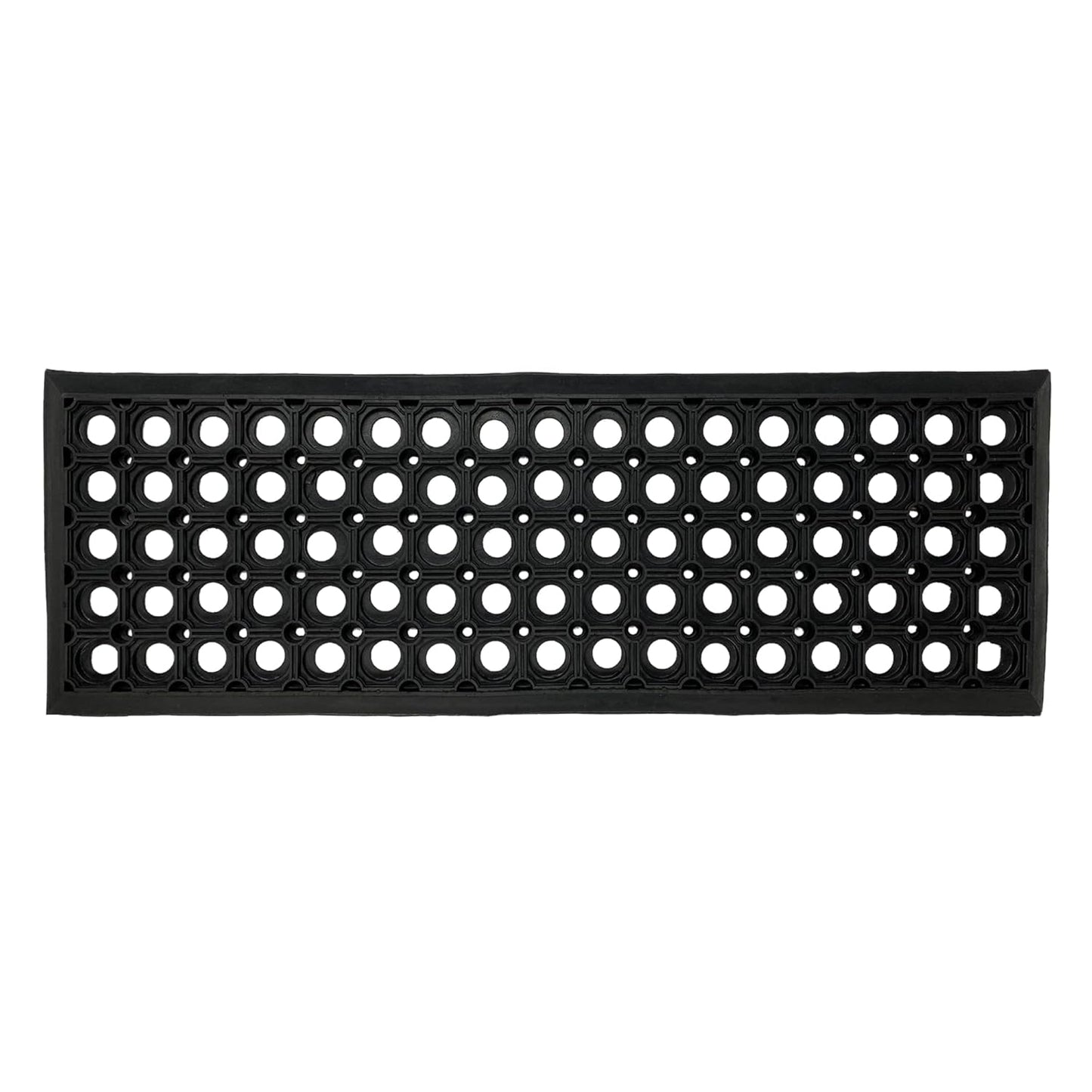 Ottomanson Outdoor Bullnose Stair Treads – Ribbed Heavy-Duty Non Slip Stair Mats – Strong Grip for Concrete, Brick & Textured Steps – Requires Fastening on Wooden & RV Steps, Pack of 5