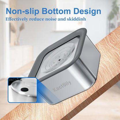 Kactoily 3L/101oz Large Capacity Dog Water Bowl Stainless Steel No Spill Dog Bowls Slow Drinking Dog Water Feeder Dispenser