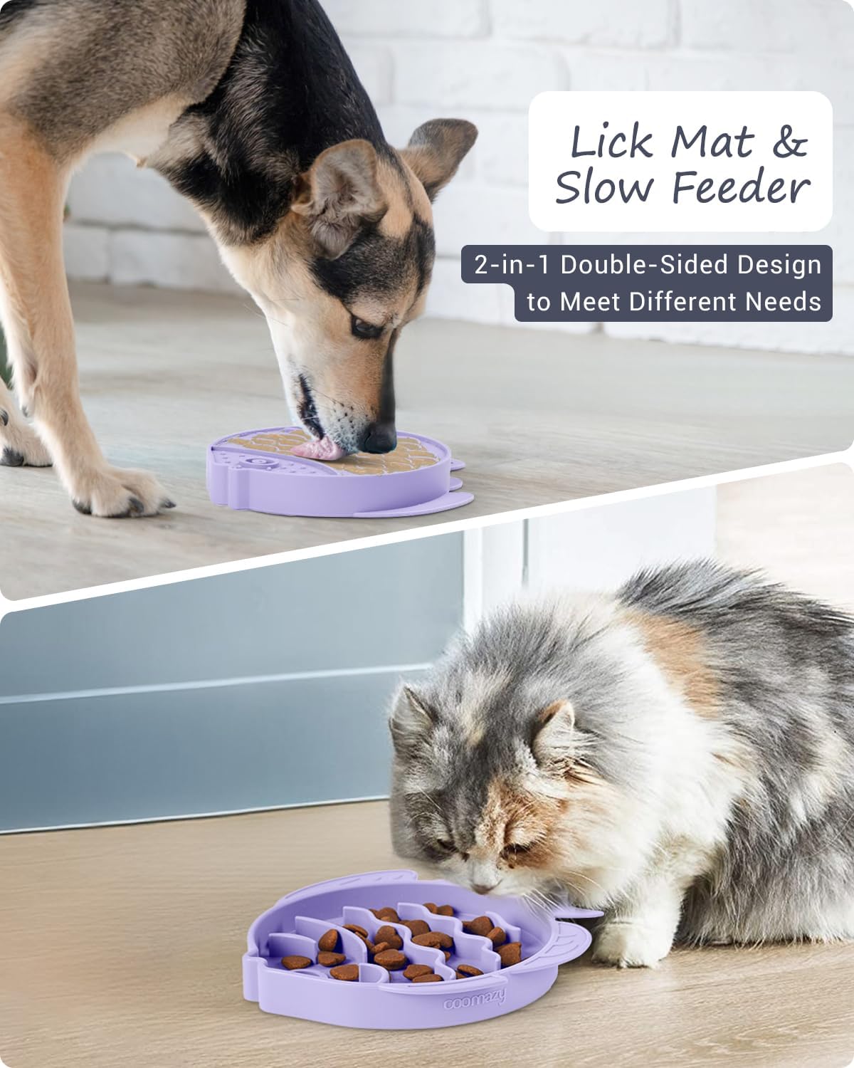 Coomazy Large Silicone Slow Feeder Dog Bowls, Interactive Puzzle Toy for Pets Food Training, Keeps Dogs Busy, Prevents Puppy Overeating (Dark Green, Large: 3.2Cup)