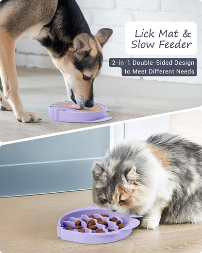 Coomazy Large Silicone Slow Feeder Dog Bowls, Interactive Puzzle Toy for Pets Food Training, Keeps Dogs Busy, Prevents Puppy Overeating (Dark Green, Large: 3.2Cup)