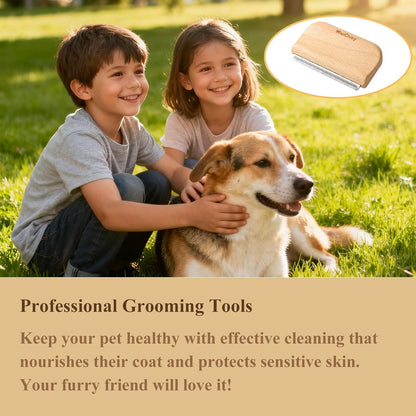 Undercoat Rake Pet Brush with Square Handle, Premium Dematting Comb & Cat Dog Shedding Tool, Efficient Grooming Brush for Detangling Mats & Loose Fur, Ideal for Large Medium Small Dogs and Cats
