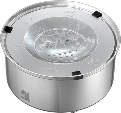 1L/0.26 Gallon Dog Water Bowl No Spill, Stainless Steel No Spill Water Bowl for Dogs, Slow Water Dog Bowl, No Splash Dog Water Bowls