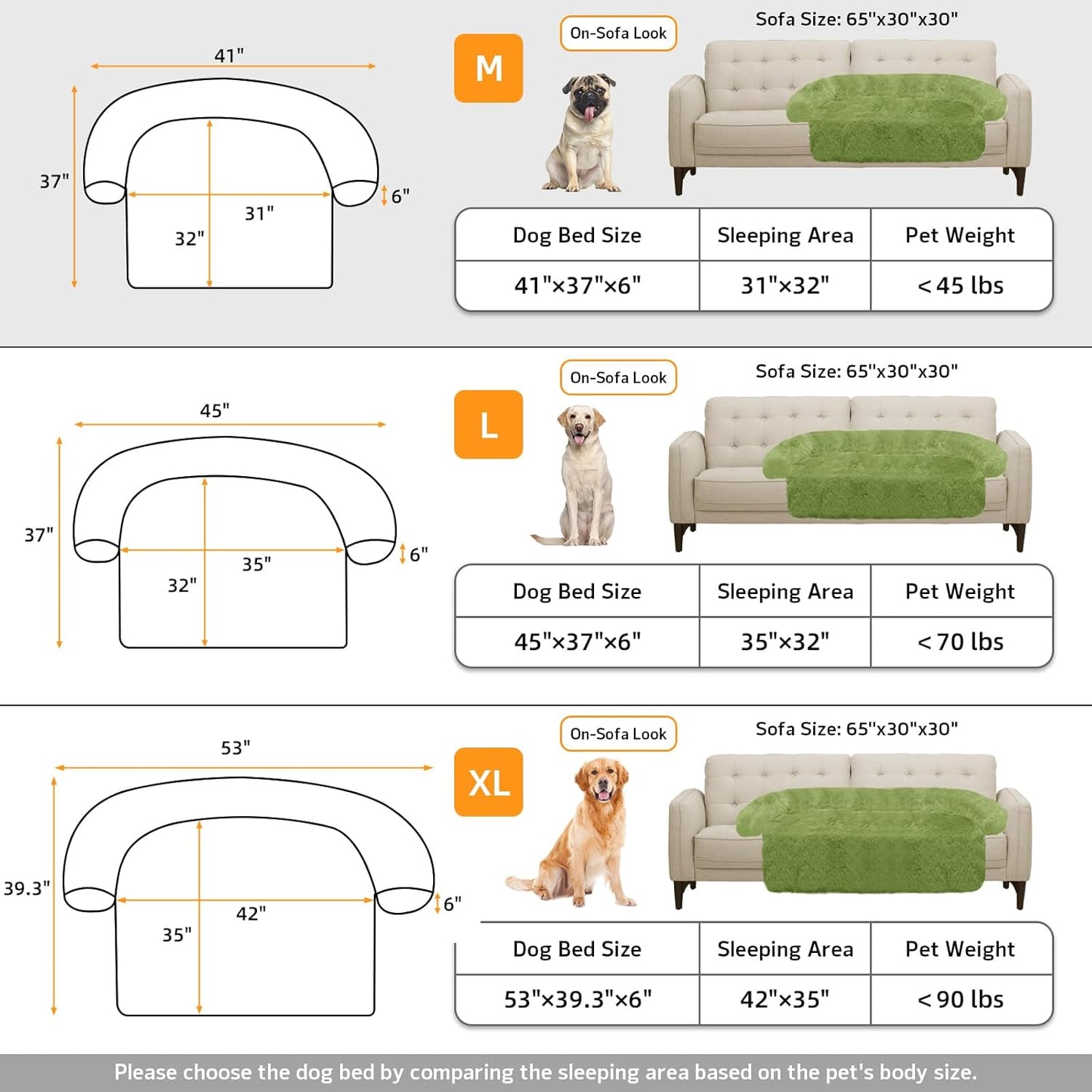 Calming Dog Bed Fluffy Plush Dog Mat for Furniture Protector with Removable Washable Cover for Large Medium Small Dogs and Cats (Large, Light Grey)
