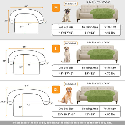 Calming Dog Bed Fluffy Plush Dog Mat for Furniture Protector with Removable Washable Cover for Large Medium Small Dogs and Cats (Large, Light Grey)