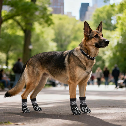 KOOLTAIL Dog Socks Shoes for Hot Pavement to Prevent Licking Paws, Winter Dog Boots&Paw Protector for Hardwood Floors Anti Slip,Traction Control Grip Booties for Small Medium Large Senior Dogs,Black M
