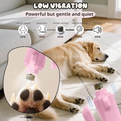 2-in-1 Dog Nail Trimmers & Dog Nail Grinder, Dog Nail Clippers with 2 LED Lights & Safety Guard, USB Rechargeable, Multiple Grinding Methods for Small, Medium, and Large Dogs & Cats (Green)