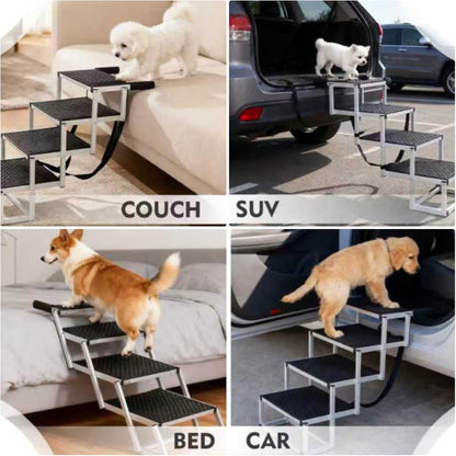 Dog Ramp for Car, 65"X17" Folding Pet Gentle Slope for Truck, SUV, Outdoor Large Pet Stair Ramps with Non-Slip Surface & Aluminum Construction for Medium & Large Dogs, Up to 250lbs, Black