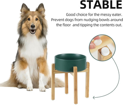Havniva 8.3” Dog Bowls Elevated Ceramic Dog Food and Water Bowl, Raised Dog Water Bowl with Stand Non-Slip Rubber Base Large Capacity Feeding Pet Food Bowl for Large Dogs
