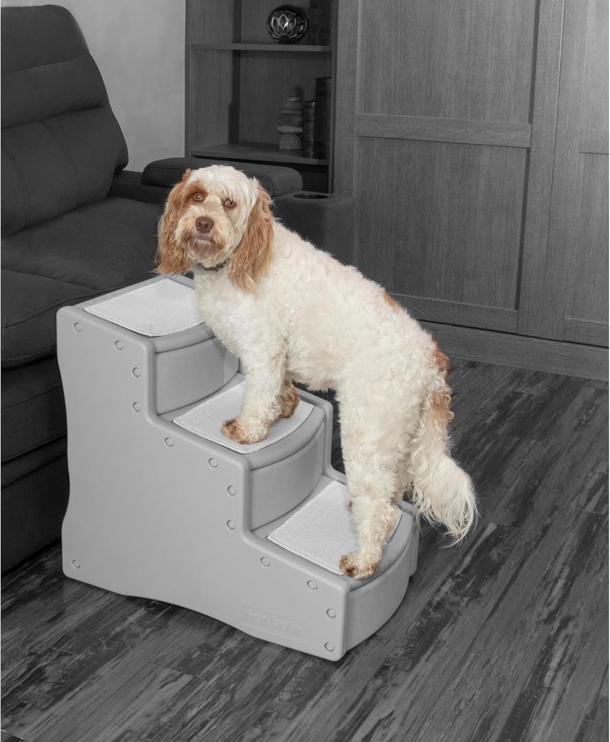 Pet Gear Easy Step III Pet Stairs, 3 Step for Cats/Dogs, Removable Washable Carpet Treads, for Pets Up to 150lbs, No Tools Required, Available in 9 Colors, Coffee Bean