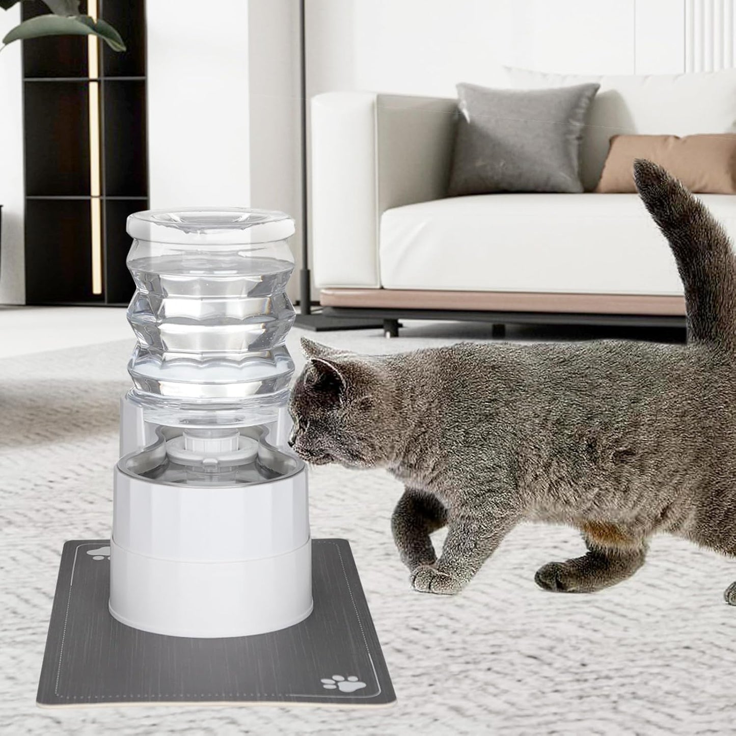 RIZZARI 8L Elevated Pet Water Dispenser – Stainless Steel Gravity Waterer with Auto-Refill Design for Medium and Large Dogs & Senior Pets -Comfortable Drinking Height for Living Rooms,Multi-Pet Homes