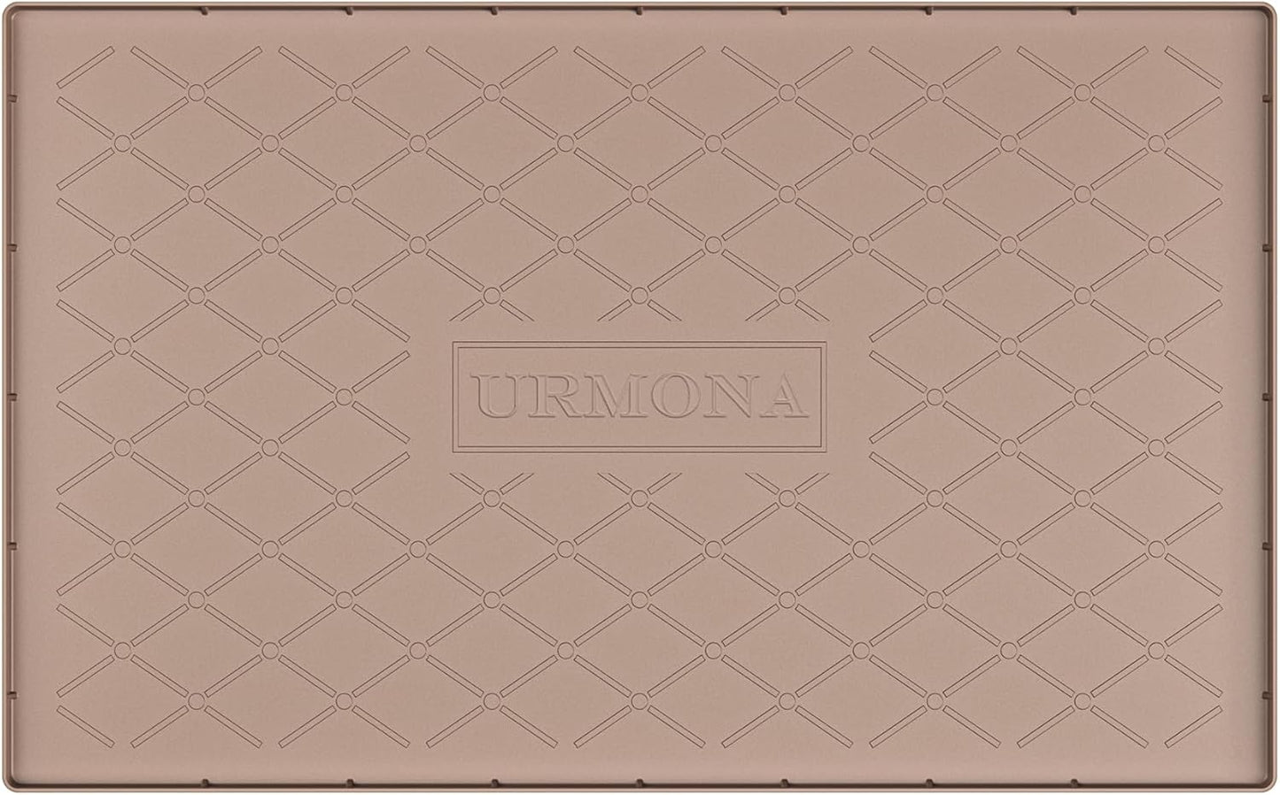 URMONA Under Sink Mat for Kitchen Waterproof, 34" x 22" Silicone Under Sink Mat for Shelf Liner Organizer, Cabinet Sink Protector Under Sink Liner for Bottom Kitchen, Bathroom(Light Grey)