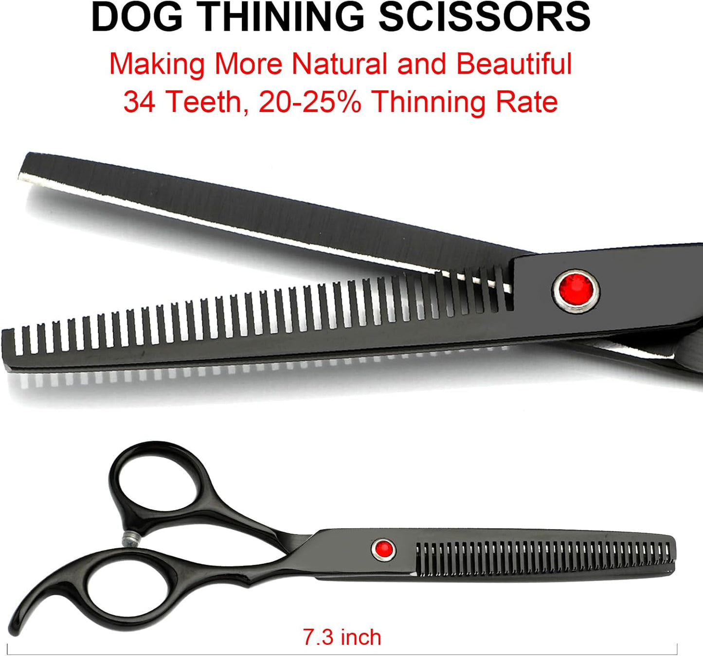 TINMARDA Dog Grooming Kit, Professional Stainless Steel Dog Grooming Scissors with Curved Shears, Pink Finger Rings - 4 Piece Sharp Durable Pet Shears for Dogs Cats At Home Salon-Quality Grooming