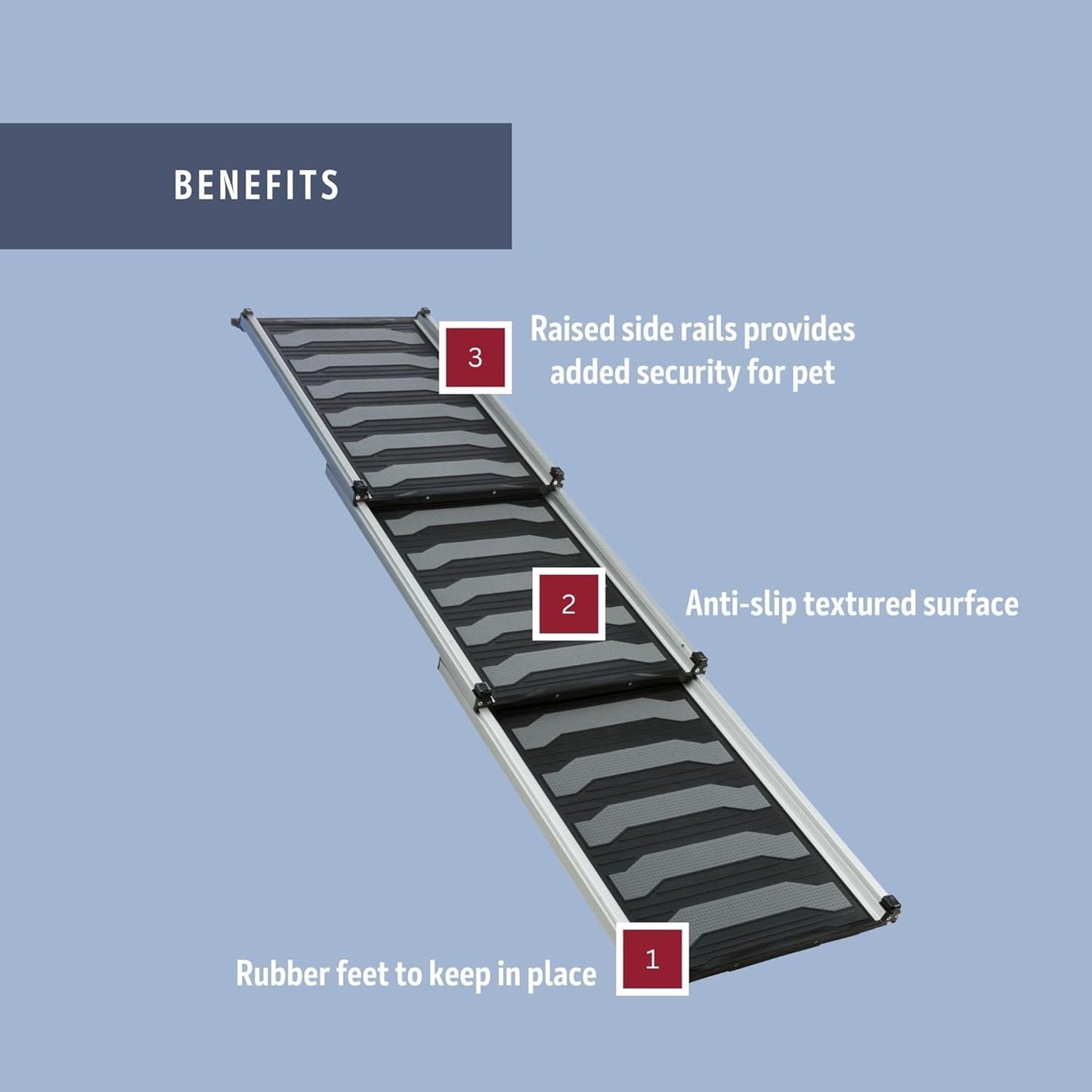 Trixie Folding Dog Ramp with Non-Slip Surfaces - Pet Ramp for Large Cars and SUVs - Foldable, Easy to Store and Clean - in Black