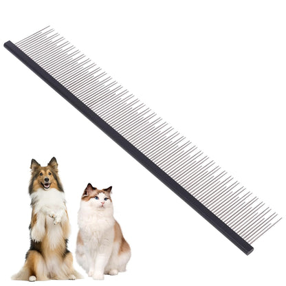 8.5 Inch Dual Tooth Pet Comb for Mats and Tangles,Poratable Grooming Dematting Comb for Indoor Long-haired Cats and Dogs,Pet Family Supplies,Removing Tangles,Knots,Undercoat and Excess Hair