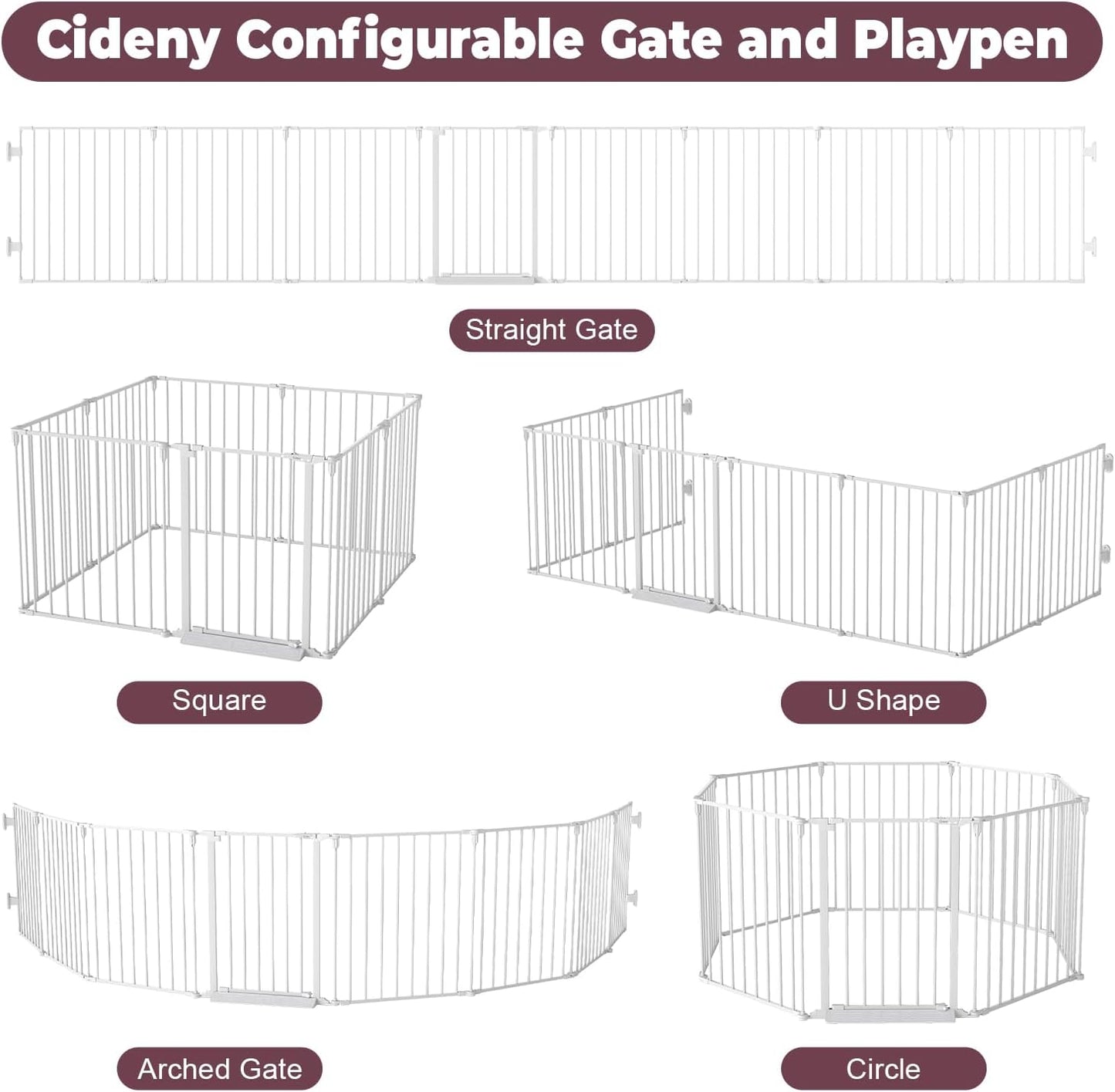 29.4-78" Extra Wide Baby Gate, Long Dog Gates Indoor for Doorways Stairs, Essential Large Safety Gate for Child Toddler with Anti-Trip Pedal, Adjustable Pet Gate, 28" Tall 3 Metal Panels Black