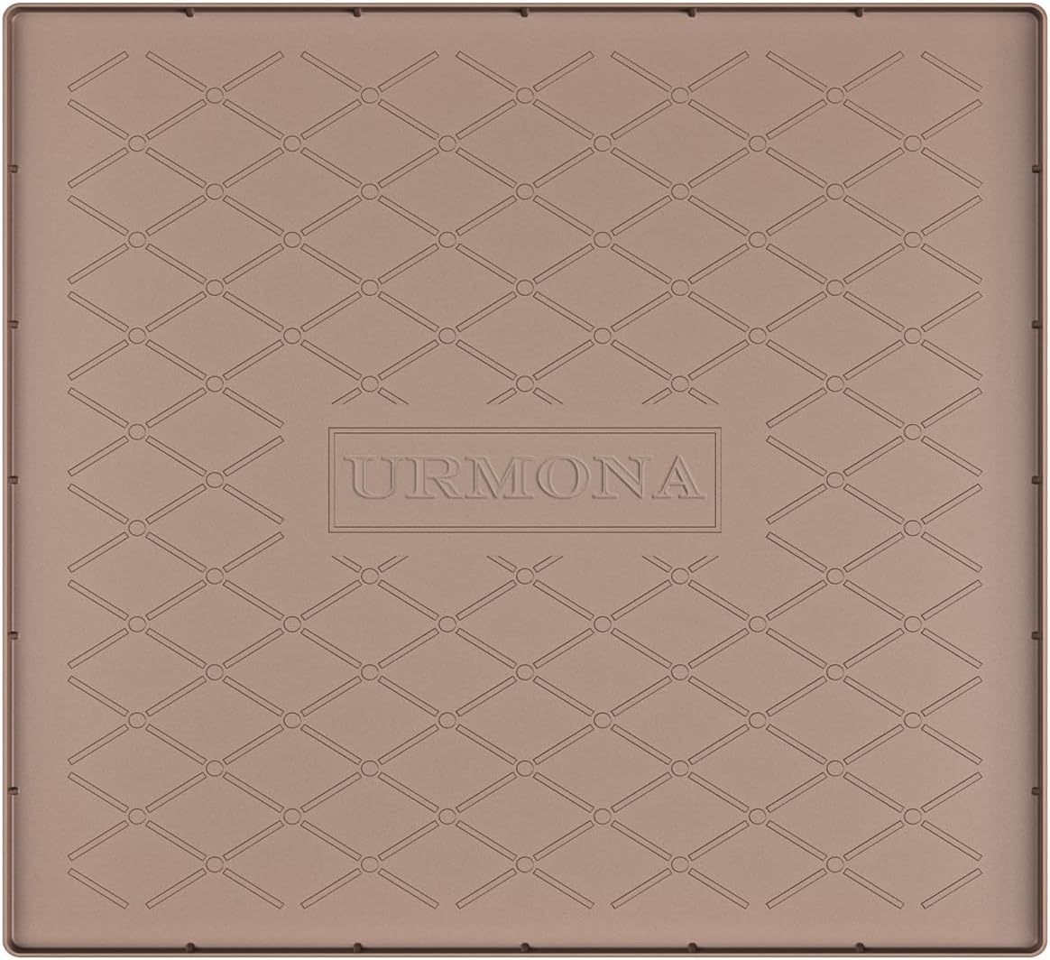 URMONA Under Sink Mat for Kitchen Waterproof, 34" x 22" Silicone Under Sink Mat for Shelf Liner Organizer, Cabinet Sink Protector Under Sink Liner for Bottom Kitchen, Bathroom(Light Grey)