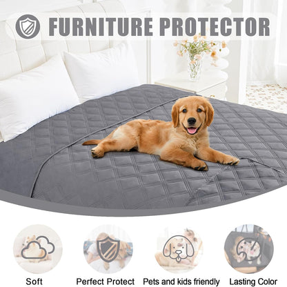 Smiry Waterproof Dog Bed Cover Blanket 30x70, Soft Reversible Pet Blanket, Washable Leakproof Cats Dogs Couch Cover for Sofa, Couch, Furniture, Grey/Dark Grey