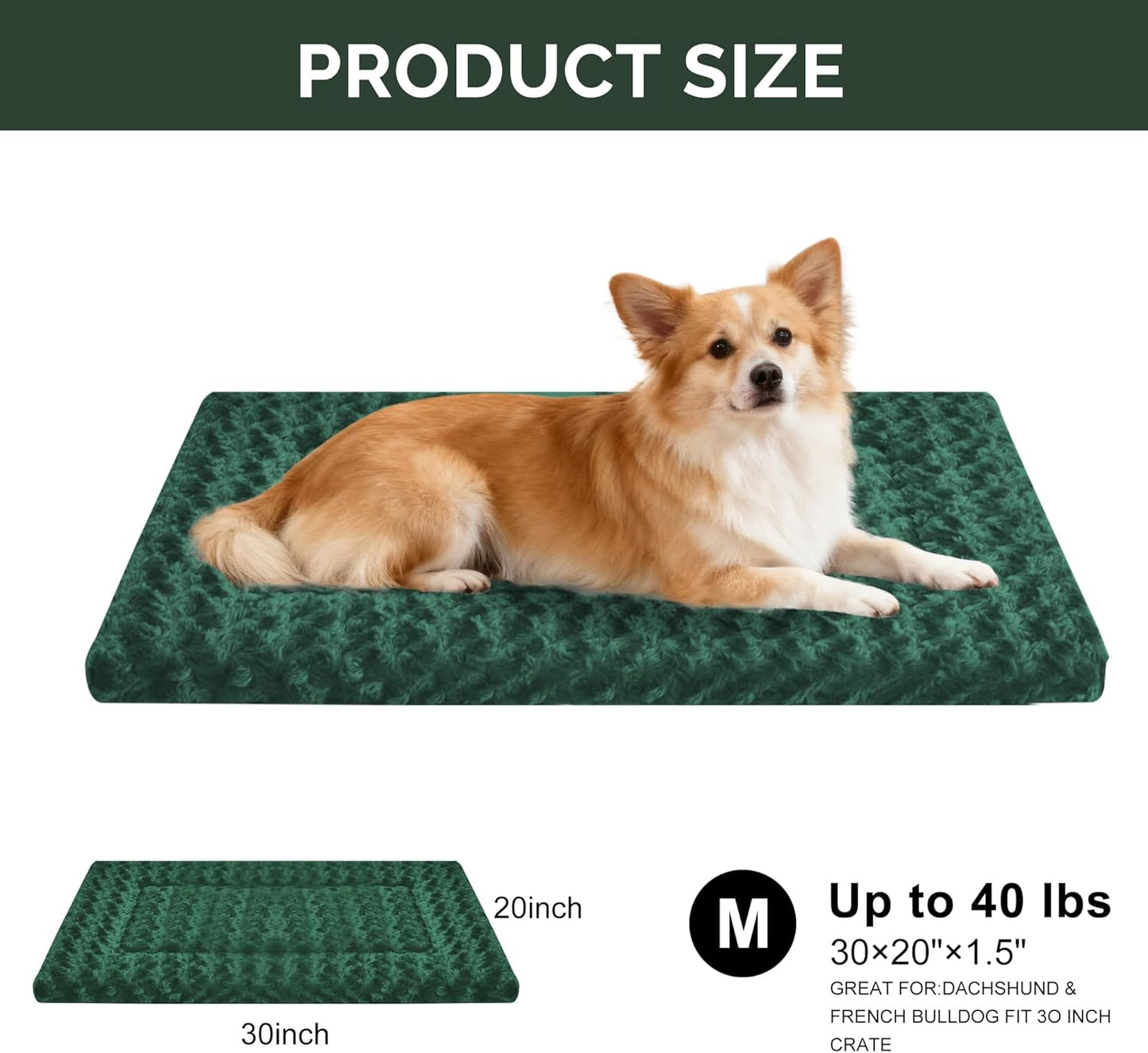 Dog Bed Mat – Soft & Comfortable Dog Kennel Pad for Crate – Durable Crate Bed & Mat for Dogs & Cats – Ideal for Crate, Kennel, and Home Use