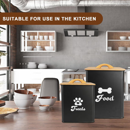 Dog Treat Container 2PCS, Dog Food Storage Container with Lids Airtight, Dog Treat Jars for Kitchen Counter-7+3Lbs, Small Dog Cookie Jar for Storage, (Upgraded) White