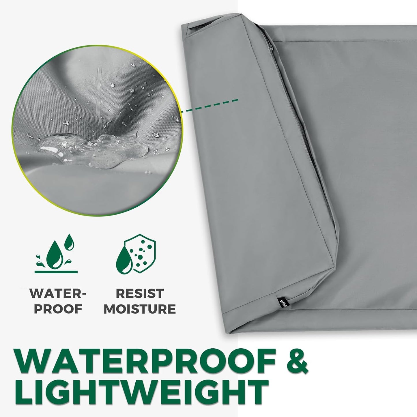 PAWFINITY Waterproof Dog Bed Cover Replacement Washable, Easy to Clean, Pet Hair Resistant, Heavy Duty Oxford, Zipper Closure, Indoor/Outdoor Use, Fits 36 Inch Dog Crate - Large, 34x22x3.5, Black