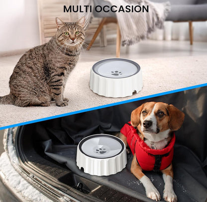 Dog Water Bowl No Spill 70oz/2L Large Capacity Dispenser Non Slip No Splash Bowl Pet Slow Feeder No Drip Dog Water Bowl on Vehicle Slow Water Bowl for Dogs and Cats