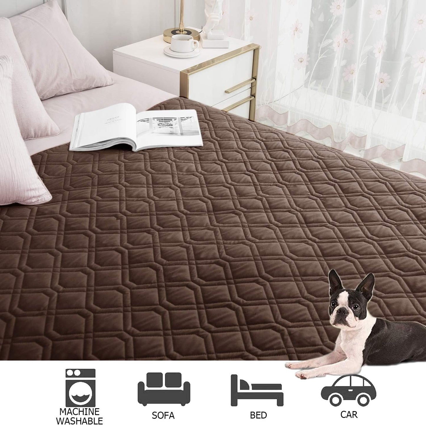 Ameritex Waterproof Dog Bed Cover Pet Blanket for Furniture Bed Couch Sofa Reversible - Colors B