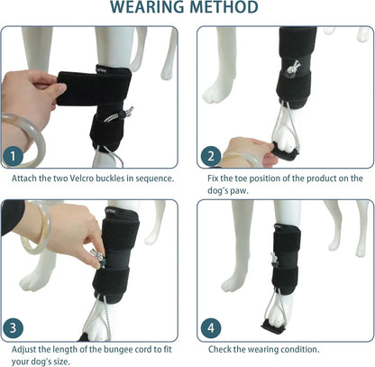 Dog Knuckling Brace, Dog Toe Grips for ACL Injury, Hock Fracture, Arthritis & Meniscus Tears, Rear Legs, L