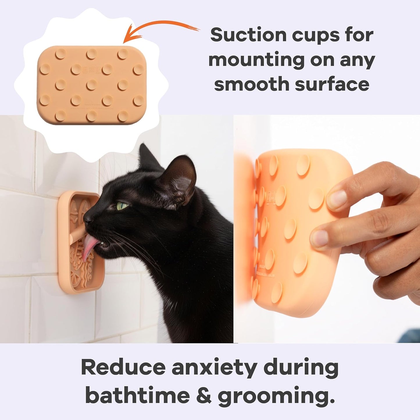 Awoo Lick Dish - Silicone Lick Mat + Slow Feeder for Cats & Small Dogs - Non-Slip Design with Suction Cups - Dishwasher Safe, Extends Mealtime, Reduces Anxiety (Periwinkle)