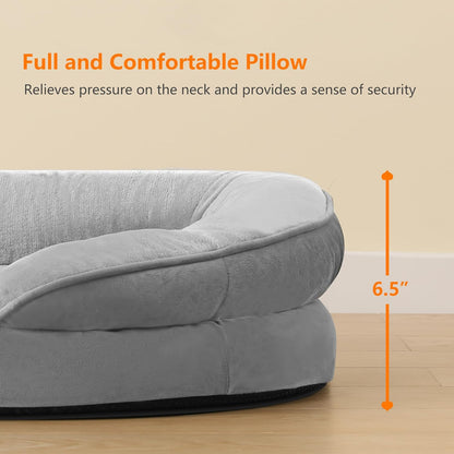 Dwanton Orthopedic Dog Bed for Medium Dogs with Gel Memory Foam, Waterproof Dog Sofa, Washable Pet Bed with Four Sided Bolster Cushion, Removable Cover & Non-Slip Bottom, 36", Dark Gray