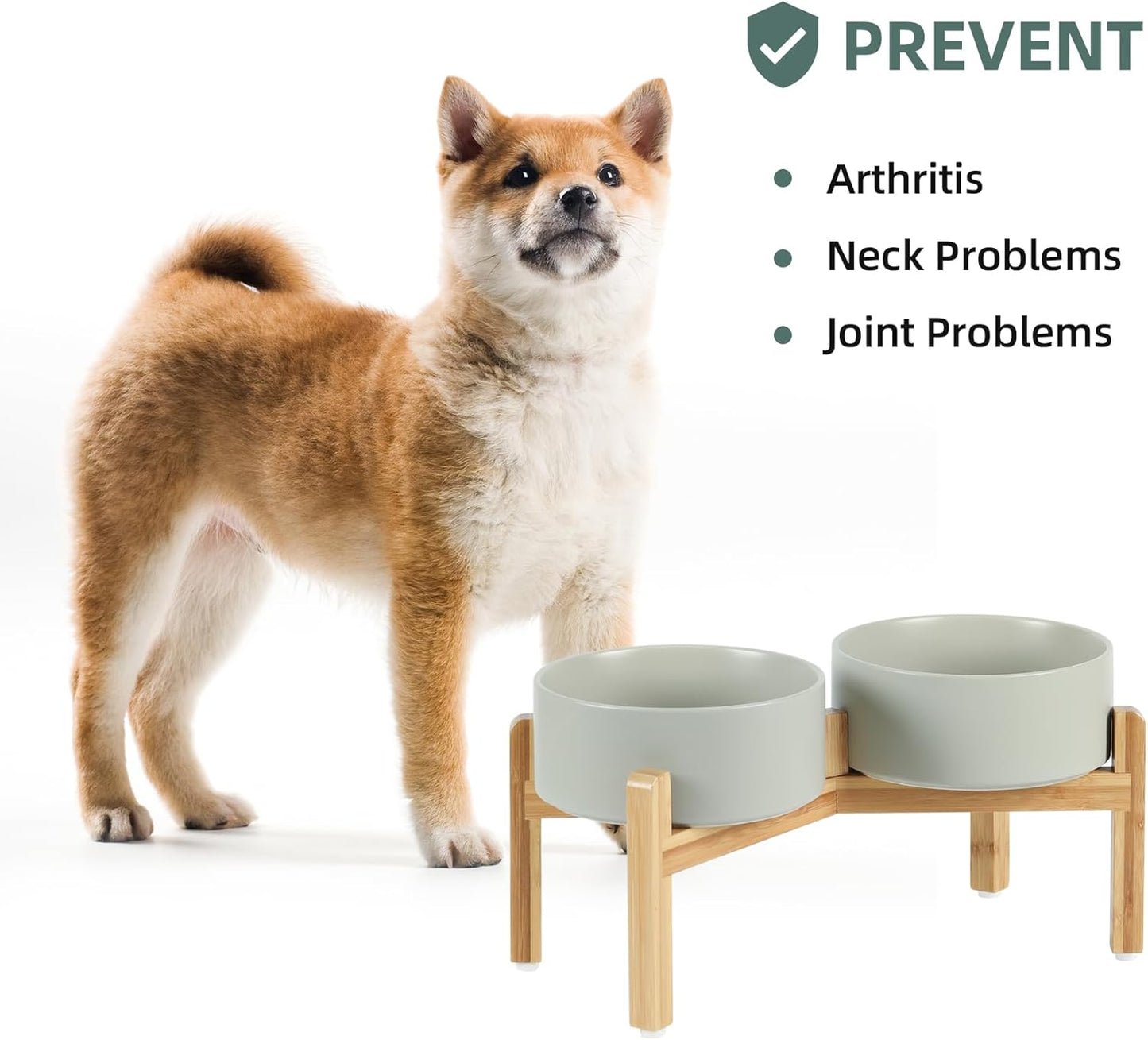 Havniva 8.3” Dog Bowls Elevated Ceramic Dog Food and Water Bowl, Raised Dog Water Bowl with Stand Non-Slip Rubber Base Large Capacity Feeding Pet Food Bowl for Large Dogs
