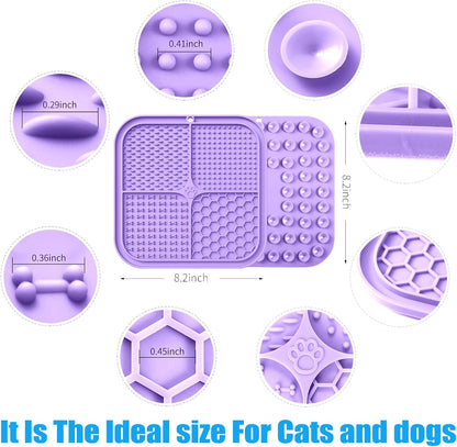 Honomastry Lick Mat for Dogs, Premium Lick Pad with Suction Cups for Dog Anxiety Relief, Slow Feeder Dog Bowls, Bathing, Grooming and Training.