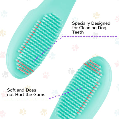 Qianyu Dog Toothbrush Soft Silicone Finger Toothbrush Dog Tooth Brushing Kit Cat Tooth Brush Teeth Cleaning Dental Care for Small and Large Pet 4 Pack