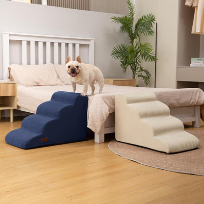 Aodisman 3-Step Dog Ramp and Stairs for Sofa and Chair - Non-Slip Sturdy Pet Steps for Small Dogs and Cats,15.7" H,Grey
