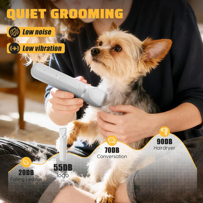 Dog Hair Clippers Grooming Kit and Paw Trimmer Nail Grinder Quiet,Dog Trimmer for Grooming,4-in-1 Rechargeable Cordless Low Noise Dog Shaver Grooming for Dogs Pets Cats(Green)