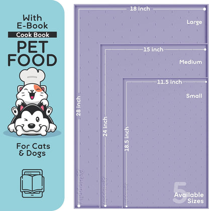 Dog Food Mat - Raised Edges Dogs Mat for Food and Water Prevent Spill, Waterproof Cat Food Mats Protect Floors, Easy Clean Dog Bowl Mats for Food and Water, Silicone Pet Feeding Placemats