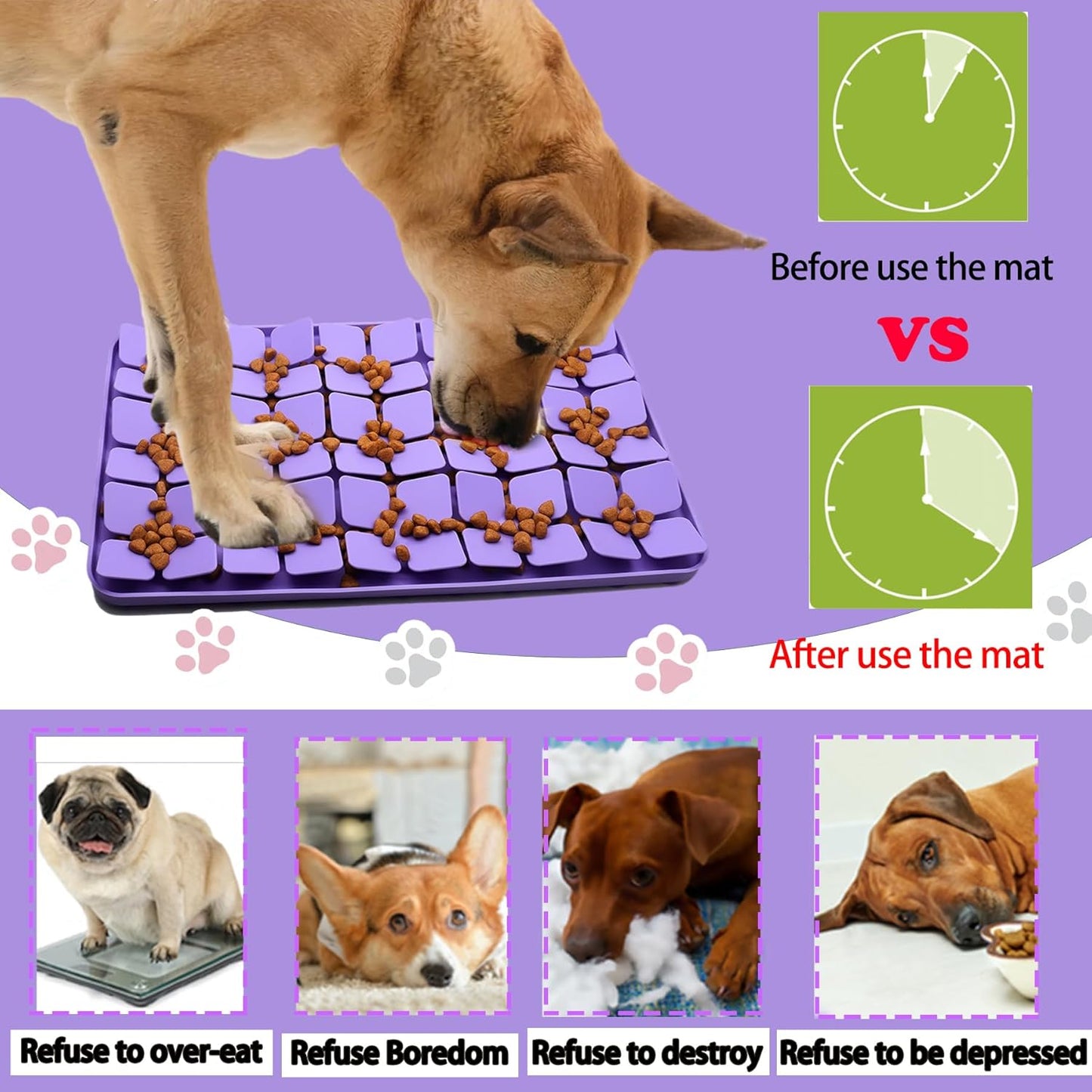Small Silicone Snuffle Mat for Small Dogs Puppy Cat Slow Down Eating,Slow Feeder Lick Mat for Dry Wet Food for Pet Training Smell,Encourages Natural Foraging Skill,Relieving Stress