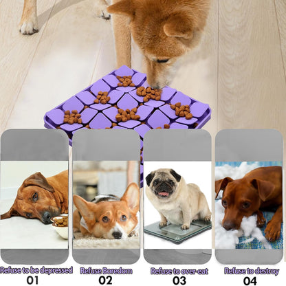 Small Silicone Snuffle Mat for Small Dogs Puppy Cat Slow Down Eating,Slow Feeder Lick Mat for Dry Wet Food for Pet Training Smell,Encourages Natural Foraging Skill,Relieving Stress